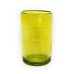  / vasos grandes color amarillos, 14 oz, Vidrio Reciclado, Libre de Plomo y Toxinas